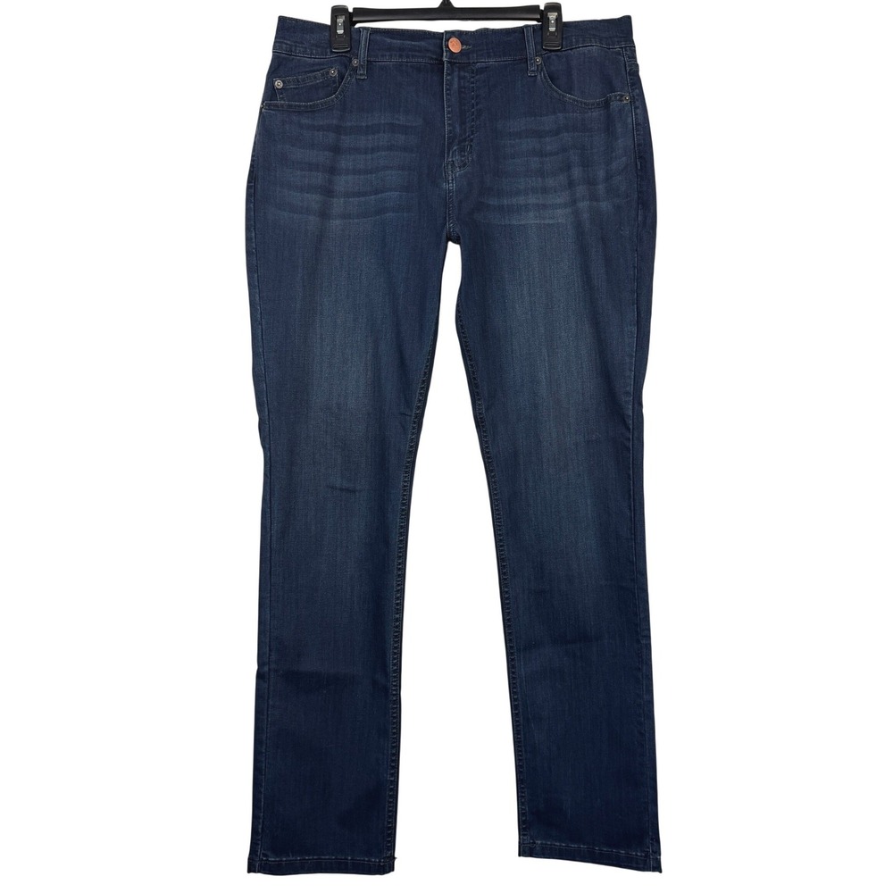 Mugsy FULTONS Straight Fit Stretch Blue Jeans‎ Mens 38x34 Cotton Dark Wash Denim